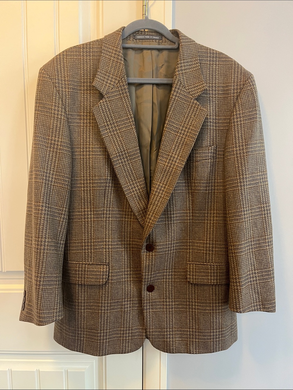 Vtg Thomas Jeffery Luxury Wool & Cashmere Sport Coat Plaid Blazer - Tailored in